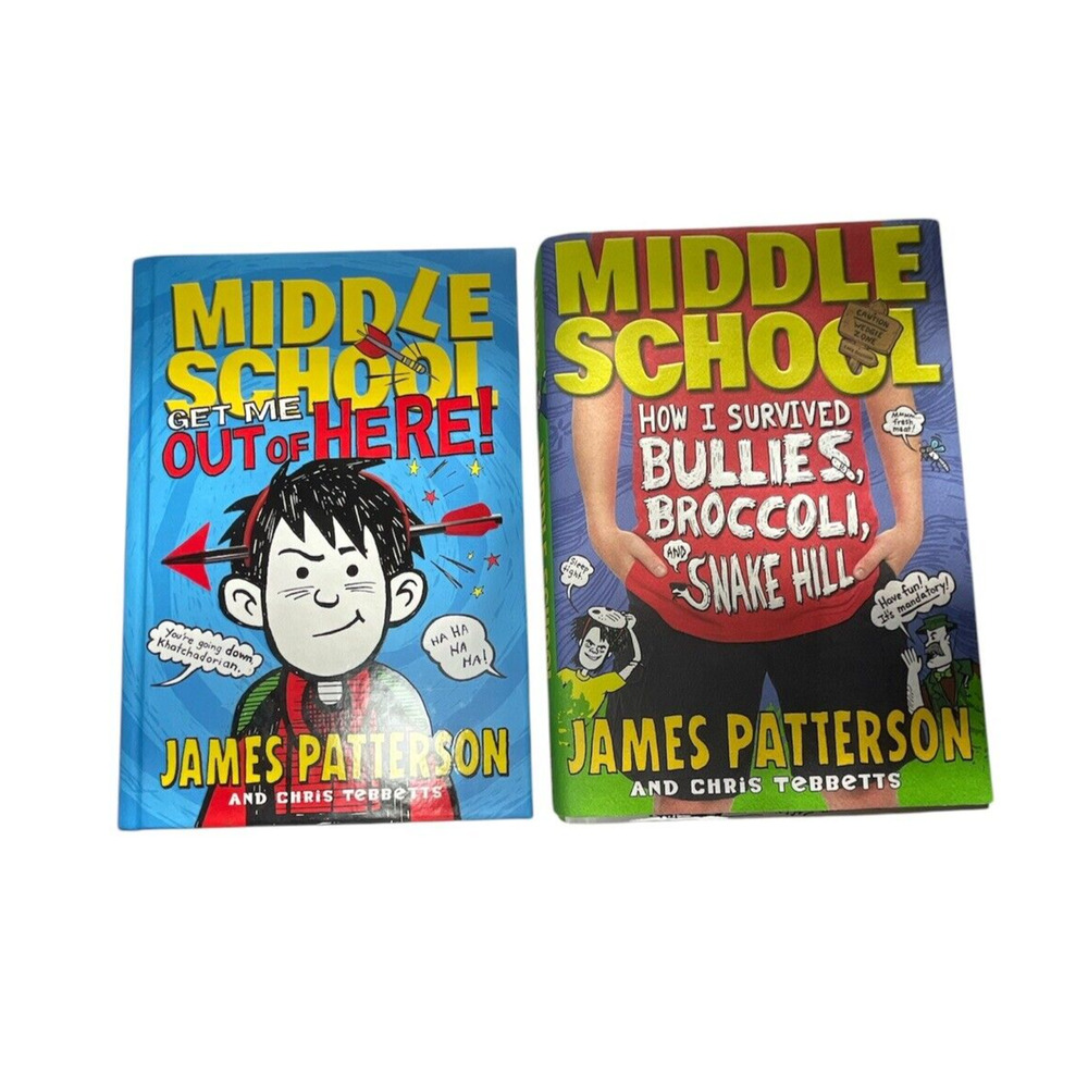 James Patterson Middle School Series Lot of 2 - Books 2 & 4 Hardcover -LIKE NEW